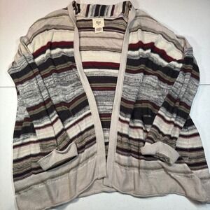 Billabong Surf Beach Boho Hippie Striped Coastal Vibes Cardigan Sweater Medium
